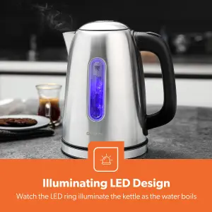 Geepas 1.7L Illuminating Electric Kettle Opus 2 Slice Bread Toaster & 9.2L Digital Air Fryer Combo Kitchen Set