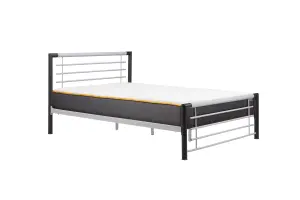 Birlea Faro Double Bed Silver & Black