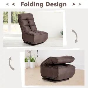 Costway Folding Floor Gaming Chair 360 Degree Swivel Adjustable Lazy Sofa Floor Chair