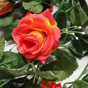 Best Artificial 7ft Red-Yellow Silk Rose Garland decoration - perfect from home, office or events