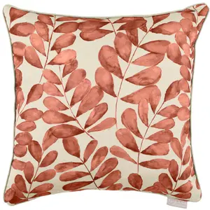 Rowan Floral Square Throw Cushion Orange