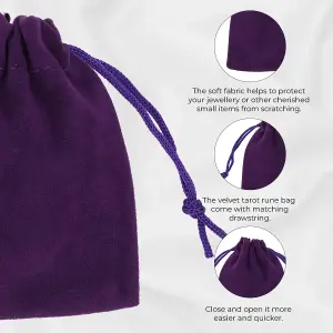 Velvet Gift Bags with Drawstrings, 7x9cm Small Candy Pouches Party Favor Bags, Purple - 50pcs