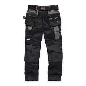 Scruffs Pro Flex Work Trousers with Holster Pockets Black Trade - 38S