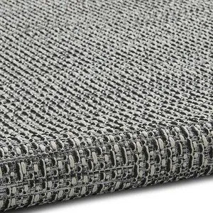 Seam Flat Weave Easy Clean Rug - Silver/Black - 160x220