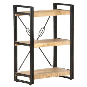 Berkfield 3-Tier Bookcase 60x30x80 cm Solid Mango Wood