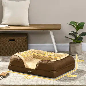 Polyester Pet Bed Brown / 18cm H x 70cm W x 50cm D