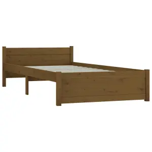 Berkfield Bed Frame Honey Brown Solid Wood 90x190 cm Single