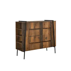 Abbey Rustic Chest of Drawers 4 Drawer Bedroom Living Room Storage Industrial