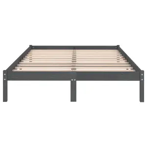 Berkfield Bed Frame Grey Solid Wood Pine 120x200 cm