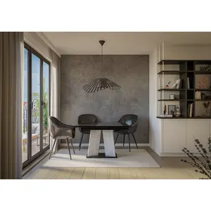 Extendable Dining Table Alekzander Black/Light Grey