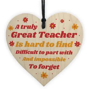 Personalised Teacher Gift Wood Heart Leaving Nursery School Gift From Student Keepsake