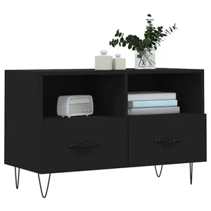 Berkfield TV Cabinet Black 80x36x50 cm Engineered Wood