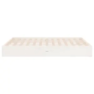 Berkfield Bed Frame White Solid Wood 120x190 cm Small Double