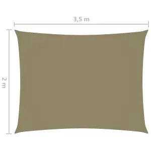 Berkfield Sunshade Sail Oxford Fabric Rectangular 2x3.5 m Beige