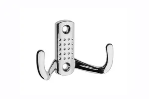 Coat Hat Hooks Twin Robe Door Dress Bathroom Towel Bag Wall Hanger Chrome K23-B0