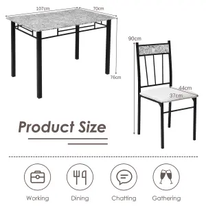 Costway 5 Pieces Dining Set 1 Table and 4 Chairs with Cushion