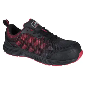 Portwest Compositelite Ogwen Low Cut Safety Trainers Black/Red