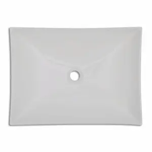 Marini Ceramic Rectangular Bathroom Sink White