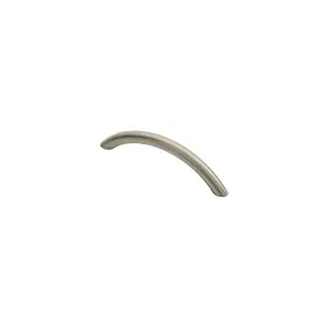 4x Curved Bow Cabinet Pull Handle 119 x 10mm 96mm Fixing Centres Satin Nickel