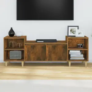 Berkfield TV Cabinet Smoked Oak 160x35x55 cm Engineered Wood