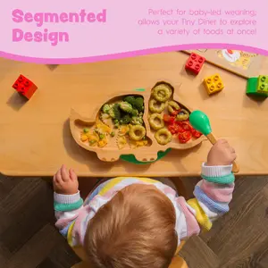 5pc Bamboo Dinosaur Baby Weaning Set - Pastel Pink