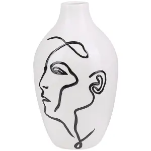 Flower Vase HELIKE Ceramic White