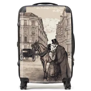 Victorian Lovers On A London Street Suitcase - Medium