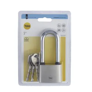 Yale Medium duty Block Iron Disc Long shackle Padlock (W)50mm