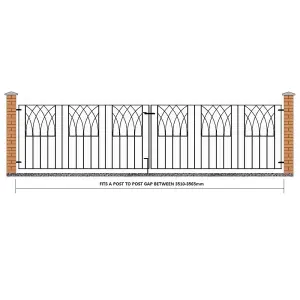 ABBI Metal Scroll Driveway Gate 3530mm GAP x 812mm High ABZP14