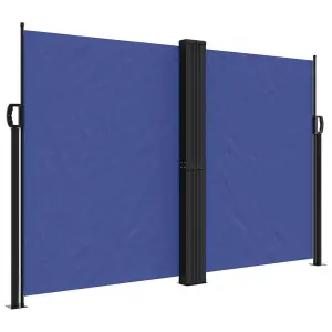 Berkfield Retractable Side Awning Blue 160x600 cm