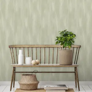 Grandeco Distressed Fabric Effect Plain Wallpaper, Sage Green