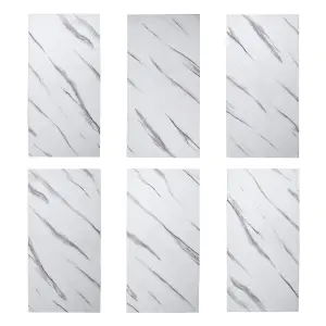 10 Pcs Waterproof Marble Effect Self Adhesive Wall Tile Decorative Surface Stickers 60 x 30 cm