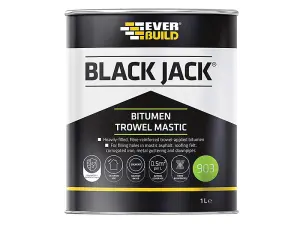 Everbuild 90301 Black Jack 903 Bitumen Trowel Mastic 1 litre EVB90301