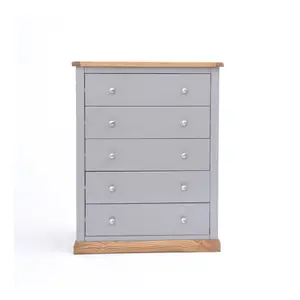 Biccari 5 Drawer Chest of Drawers Chrome Knob