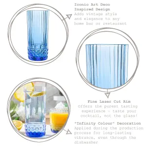 Bormioli Rocco - America '20s Highball Glasses - 490ml - Sapphire Blue - Pack of 6