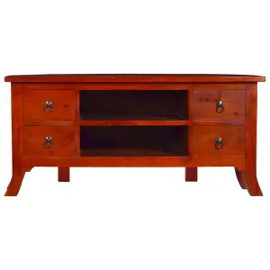 Berkfield TV Cabinet Classical Brown 100x40x45 cm Solid Mahogany Wood