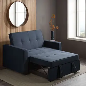 Blue Ottoman Sofa Bed Birlea Otto Fabric 2 seater settee contemporary style