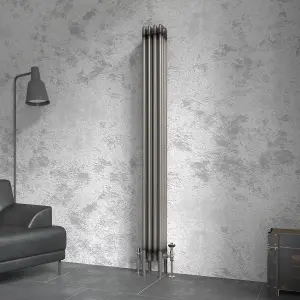 Right Radiators 1800x200 mm Vertical Traditional 4 Column Cast Iron Style Radiator Raw Metal