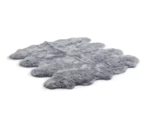 Uk Homeliving Steel 8 Piece Longwool Genuine Sheepskin Rug