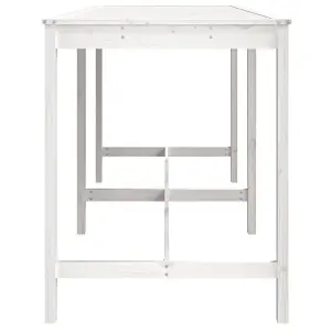 Berkfield Garden Table White 203.5x90x110 cm Solid Wood Pine