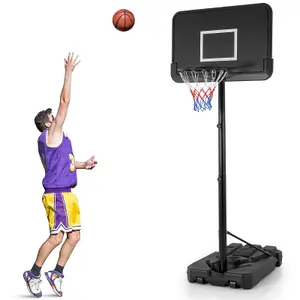 COSTWAY 6.5-10 FT Adjustable Portable Basketball Hoop Outdoor Basketball Goal System