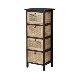 Home Source Mosina 4 Drawer Rattan Storage Chest