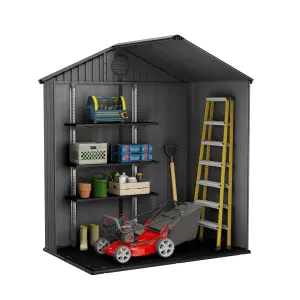 Keter Darwin 6x4 ft Grey Plastic 2 door Shed with floor