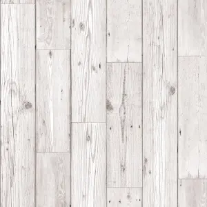 Fresco Grey / White Wood Panel Effect Wallpaper