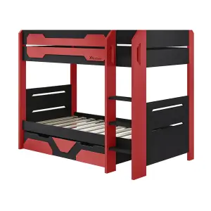 X-Rocker Battalion Gaming Desk 120cm Wide PC Computer Table with Drawer and Shelves  - Red