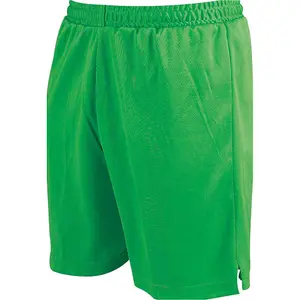 S - GREEN Adult Soft Touch Elasticated Training Shorts Bottoms - Football Gym