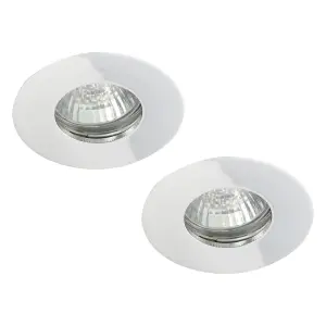 Litecraft 2 Pack Chrome Modern IP65 Fire Rated Bathroom Downlights