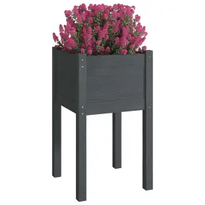 Berkfield Garden Planters 2 pcs Grey 40x40x70 cm Solid Pinewood