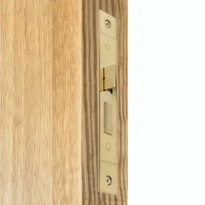 AFIT Bathroom Lock 65mm / 44mm Backset Brass for Internal Wooden Bathrooms Accepts 5mm Square Spindle CE UKCA & Fire Door Approved