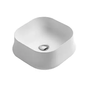 Pandora Gloss White Ceramic Rounded Counter Top Basin (W)420mm